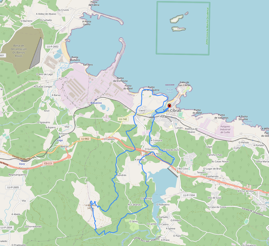 ruta no mapa