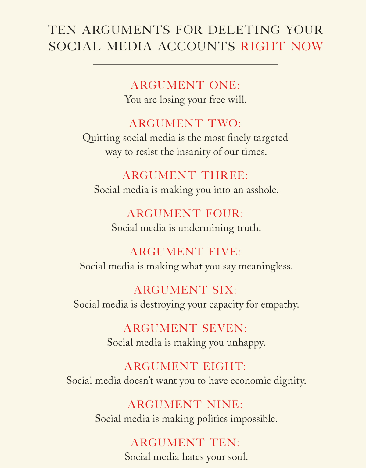 os dez argumentos